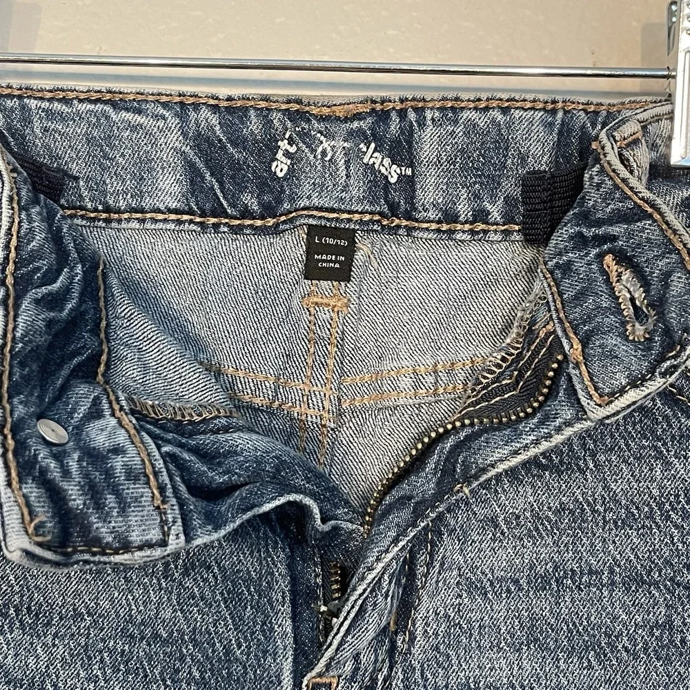 Art Class Girls Large (10/12) Blue Denim Shorts Adjustable Waist Pockets Casual
